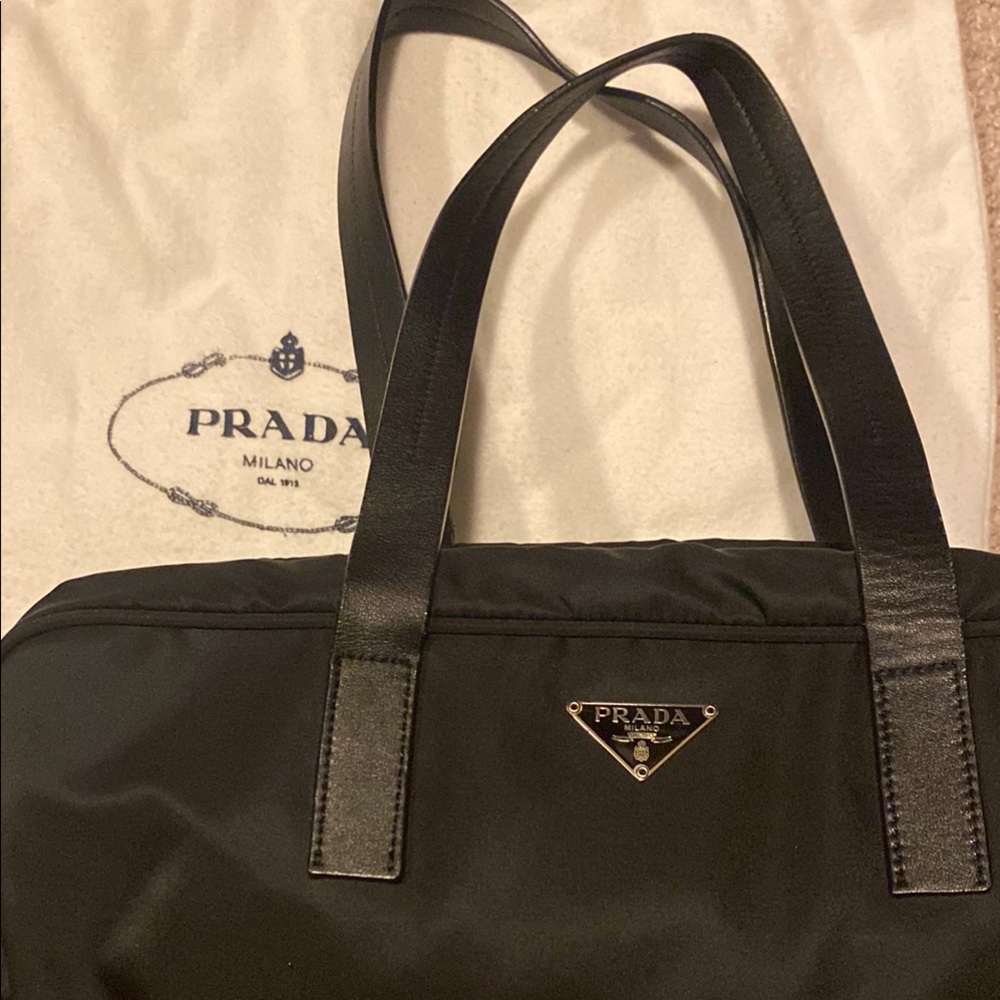 Vintage Y2K Prada Black VELA TOTE Purse Bag